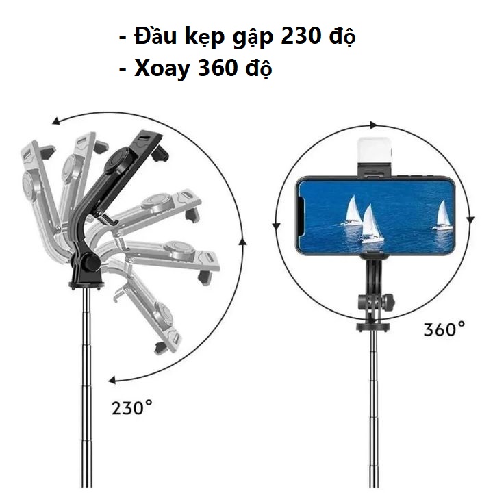 Gậy chụp hình Bluetooth R1SL dài 1m7 có đèn LED